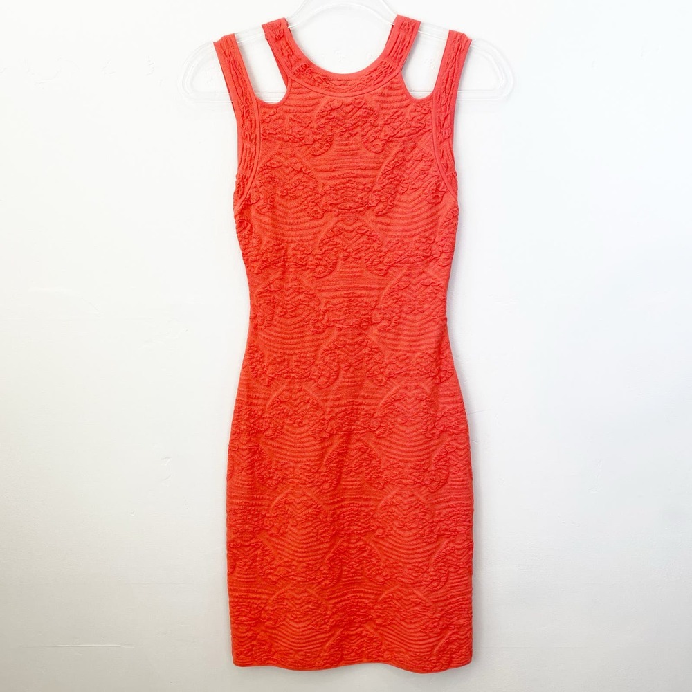 Missoni Stretch Dress coral orange bodycon 2 xs